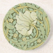 William Morris Pimpernel Bloemen Blauw Behang Zandsteen Onderzetter (Voorkant)