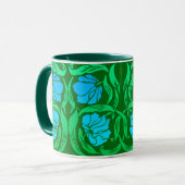 William Morris Pimpernel, Blue & Emerald Green Mok (Voorkant links)