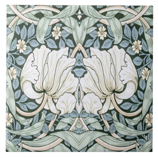 William Morris Pimpernel Blue Intricate Pattern  Tegeltje (Voorkant)