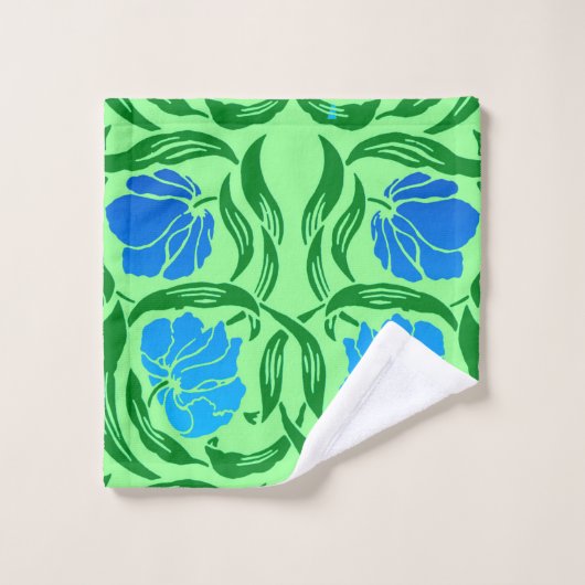 William Morris Pimpernel, Blue & Lime Green Bad Handdoek (Wasdoekje)