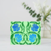 William Morris Pimpernel, Blue & Lime Green Briefkaart (Staand voorkant)