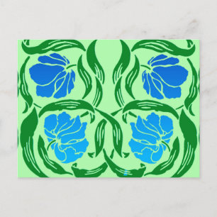 William Morris Pimpernel, Blue & Lime Green Briefkaart