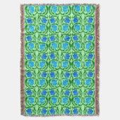 William Morris Pimpernel, Blue & Lime Green Deken (Voorkant Verticaal)