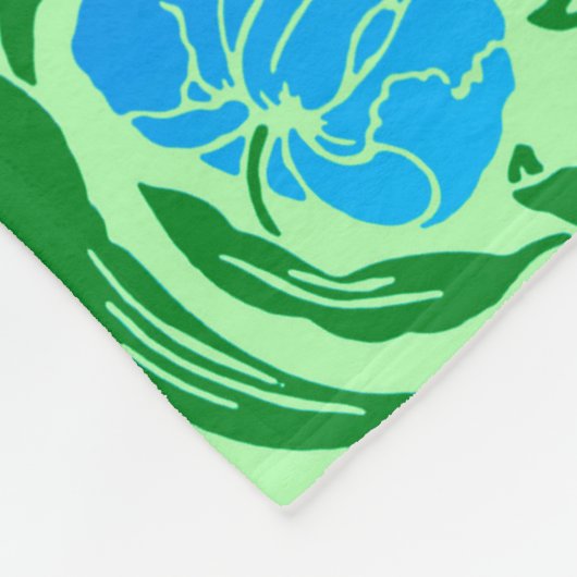 William Morris Pimpernel, Blue & Lime Green Fleece Deken (Hoek)