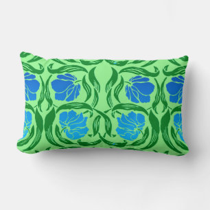 William Morris Pimpernel, Blue & Lime Green Kussen