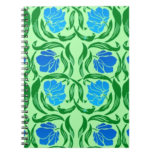 William Morris Pimpernel, Blue & Lime Green Notitieboek (Voorkant)