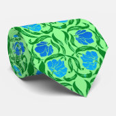 William Morris Pimpernel, Blue & Lime Green Stropdas (Opgerold)