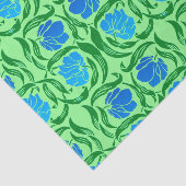 William Morris Pimpernel, Blue & Lime Green Tissuepapier (Detail)