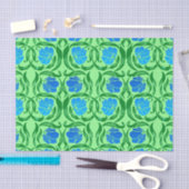 William Morris Pimpernel, Blue & Lime Green Tissuepapier (Craft)