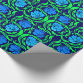William Morris Pimpernel, Cobalt Blue en Green Cadeaupapier (Hoek)