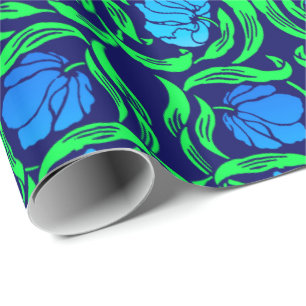 William Morris Pimpernel, Cobalt Blue en Green Cadeaupapier