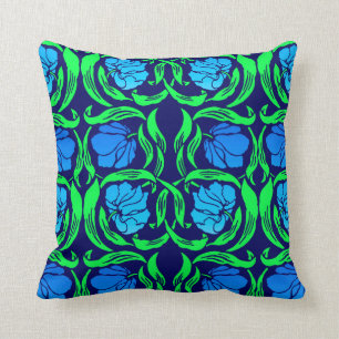 William Morris Pimpernel, Cobalt Blue en Green Kussen