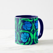 William Morris Pimpernel, Cobalt Blue en Green Mok (Voorkant rechts)