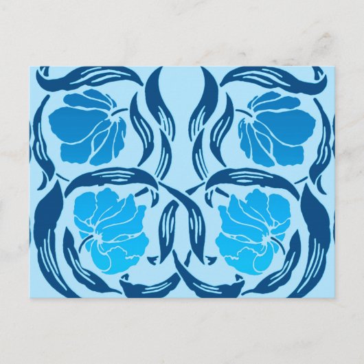 William Morris Pimpernel, Denim & Light Blue Briefkaart (Voorkant)