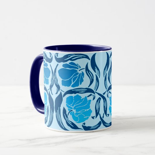 William Morris Pimpernel, Denim & Light Blue Mok (Voorkant links)