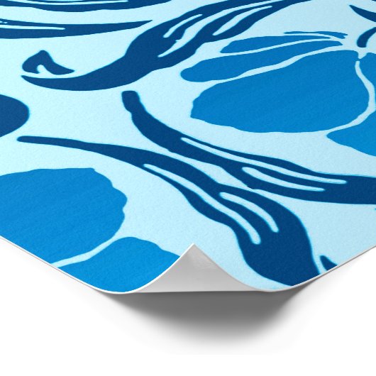 William Morris Pimpernel, Denim & Light Blue Poster (Hoek)