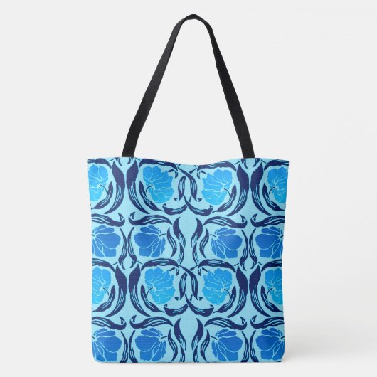 William Morris Pimpernel, Denim & Light Blue Tote Bag (Achterkant)