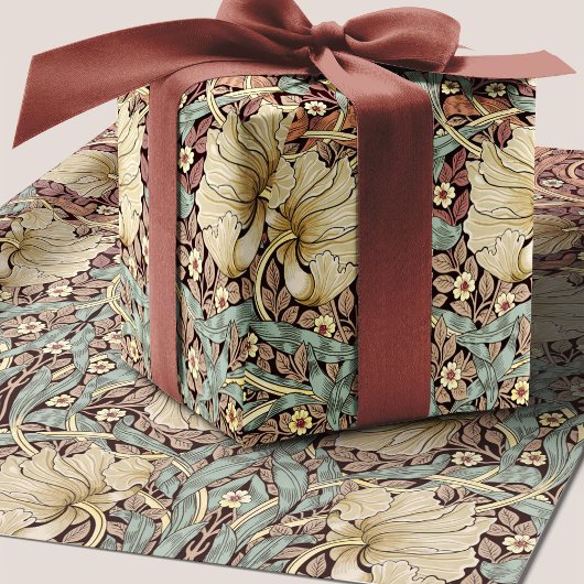 William Morris Pimpernel Dusty Roos Bloempatroon Cadeaupapier