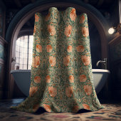 William Morris Pimpernel Dusty Roos & Sage Green Douchegordijn