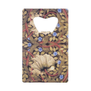William Morris Pimpernel  Floral Creditkaart Flessenopener
