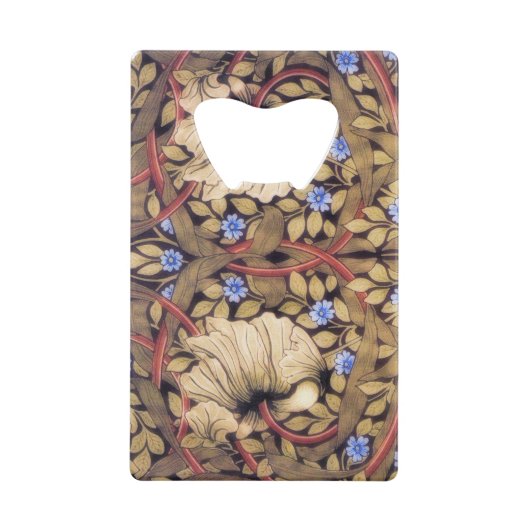 William Morris Pimpernel  Floral Creditkaart Flessenopener (Voorkant)