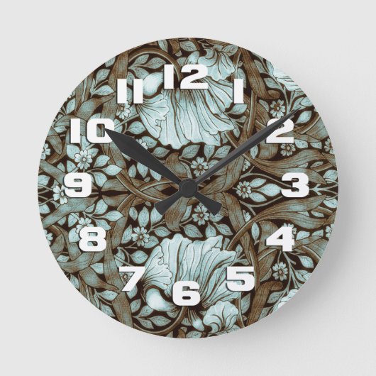 William Morris Pimpernel Floral Ronde Klok (Voorkant)