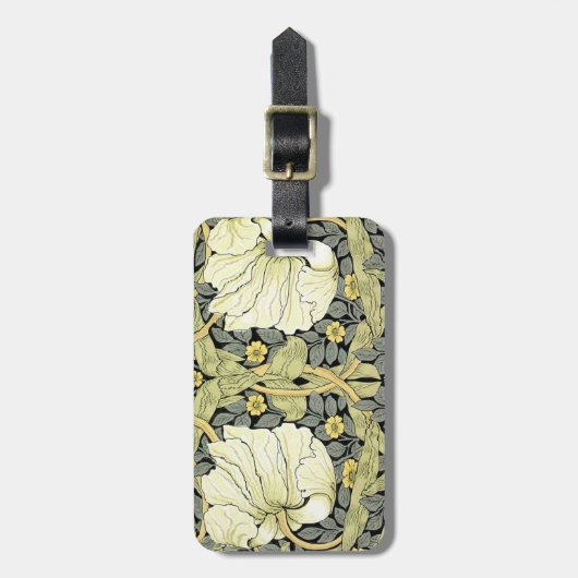 William Morris Pimpernel Floral Wallpaper Bagagelabel (Voorkant verticaal)