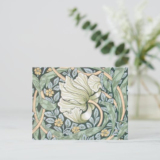 William Morris Pimpernel Floral Wallpaper Briefkaart (Staand voorkant)