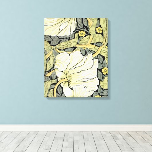 William Morris Pimpernel Floral Wallpaper Canvas Afdruk (Insitu (Houten vloer))