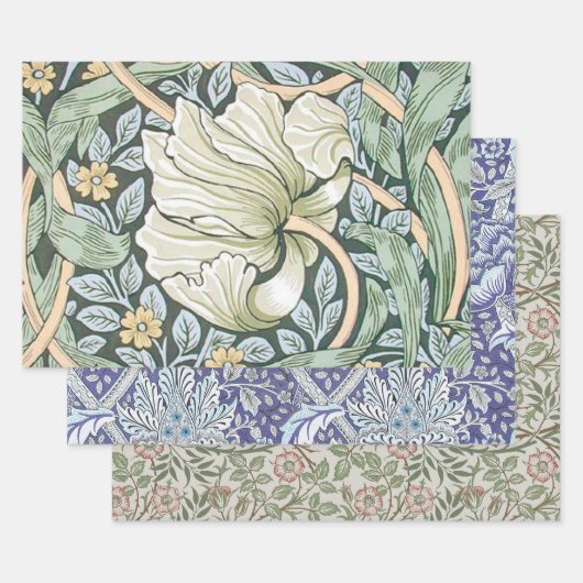 William Morris Pimpernel Floral Wallpaper Inpakpapier Vel (Set)
