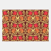 William Morris Pimpernel, Fuchsia, Blue, Brown Inpakpapier Vel (Voorkant 3)