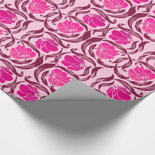 William Morris Pimpernel, Fuchsia & Light Pink Cadeaupapier (Hoek)