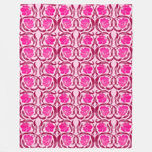 William Morris Pimpernel, Fuchsia & Light Pink Fleece Deken (Voorkant)
