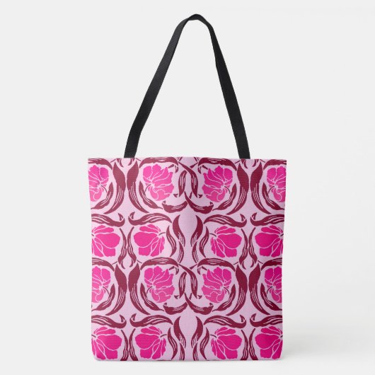 William Morris Pimpernel, Fuchsia & Light Pink Tote Bag (Voorkant)