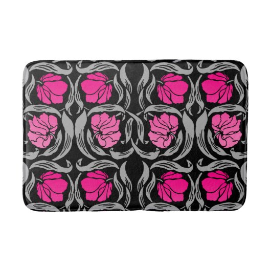 William Morris Pimpernel, Fuchsia Pink en Black Badmat (Voorkant)