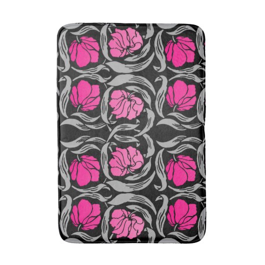 William Morris Pimpernel, Fuchsia Pink en Black Badmat (Voorkant Verticaal)