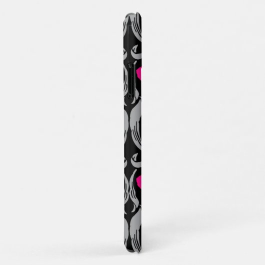 William Morris Pimpernel, Fuchsia Pink en Black Case-Mate iPhone Case (Achterkant/rechts)