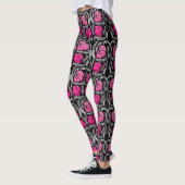 William Morris Pimpernel, Fuchsia Pink en Black Leggings (Links)