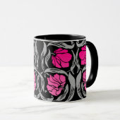 William Morris Pimpernel, Fuchsia Pink en Black Mok (Voorkant rechts)