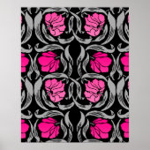 William Morris Pimpernel, Fuchsia Pink en Black Poster (Voorkant)