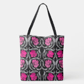 William Morris Pimpernel, Fuchsia Pink en Black Tote Bag (Achterkant)