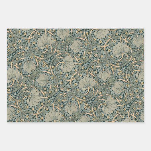 William Morris Pimpernel Gold Sage Green Inpakpapier Vel (Voorkant 2)