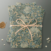 William Morris Pimpernel Gold Sage Green Inpakpapier Vel