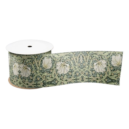 William Morris Pimpernel Green Satijnen Lint (Spoel)