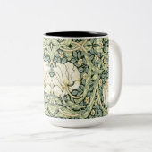 William Morris Pimpernel Green Tweekleurige Koffiemok (Voorkant rechts)