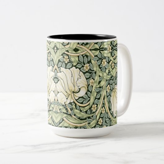 William Morris Pimpernel Green Tweekleurige Koffiemok (Voorkant rechts)