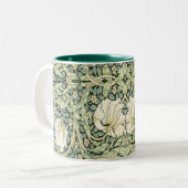 William Morris Pimpernel Green Tweekleurige Koffiemok (Voorkant links)