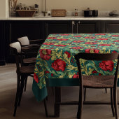 William Morris Pimpernel hete rode pastel blauwe s Tafelkleed