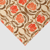 William Morris Pimpernel, Mandarin Oranje & Brown Tissuepapier (Detail)