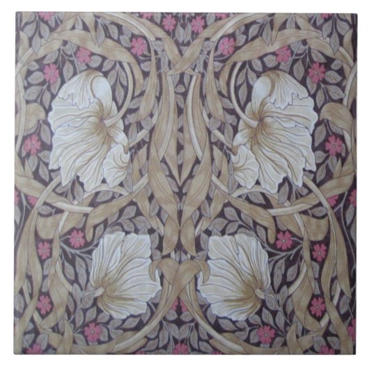 William Morris Pimpernel Matching Herhaalt Design Tegeltje (Voorkant)